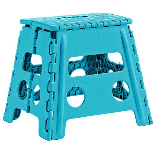 Składany stołek ZELLER antypoślizgowy, niebieski, 37x30x32 cm Zeller