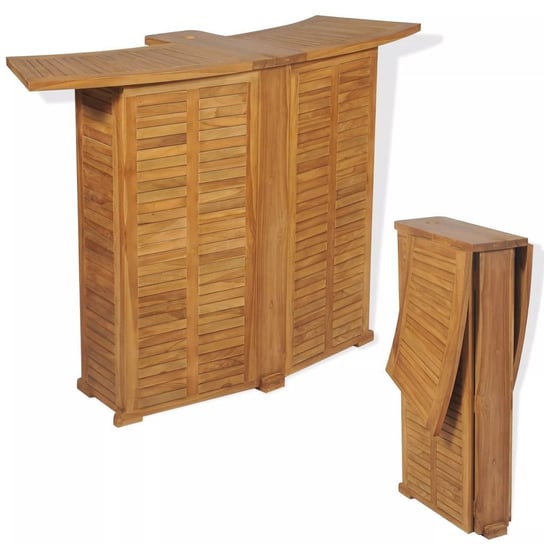 Składany stolik barowy, 155x53x105 cm, lite drewno tekowe vidaXL
