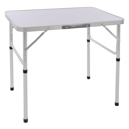 Składany stolik kempingowy 75x55x68 cm srebrny/biały aluminiowy wzór ML ML-DESIGN