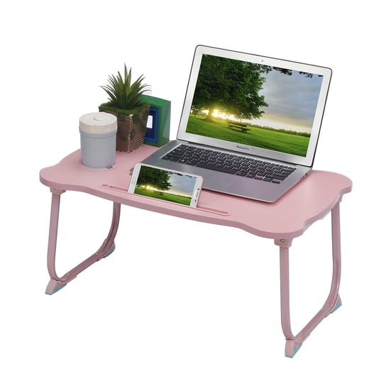 Składany stolik pod laptop komputer tablet różowy ECSEE