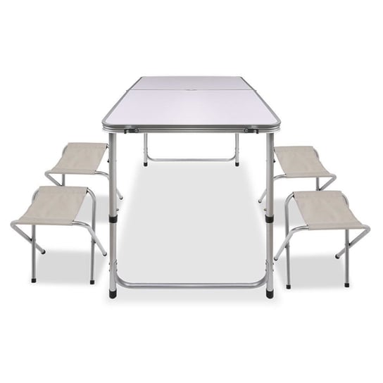 składany stolik turystyczny biały + 4 krzesełka Tekan