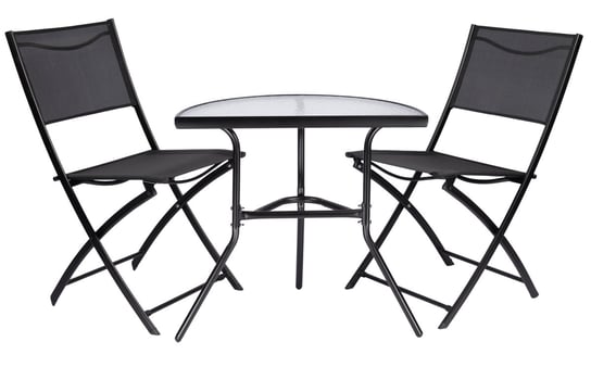 Składany zestaw mebli ogrodowych stolik i 2 krzesła na balkon i taras Bauerkraft