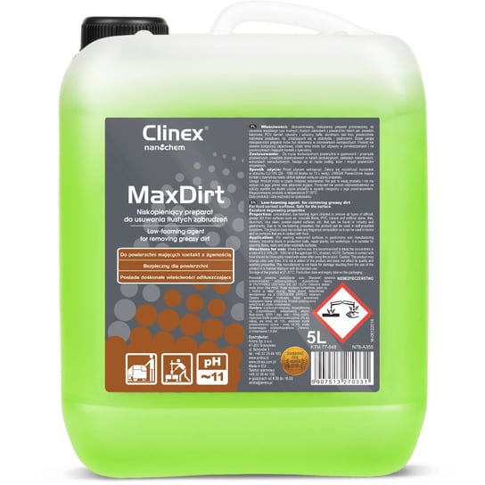 Skoncentrowany Preparat Do Usuwania Trudnych Zabrudzeń Clinex Maxdirt 5L Clinex