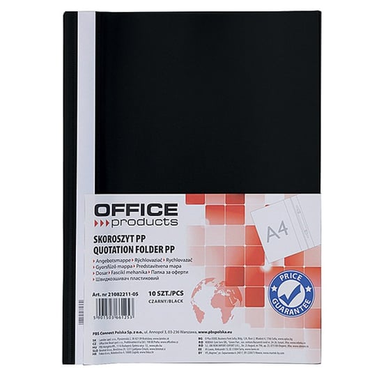 Skoroszyt OFFICE PRODUCTS, 120/180 mic, PP, czarny Office Products