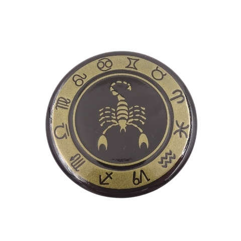 Skorpion - znak zodiaku - magnes. Śr. 6cm; metal emaliowany GIFTDECO