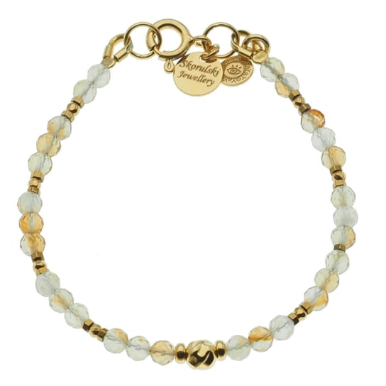 Skorulski Jewellery, Bransoletka, Cytryn cięte kulki, oko proroka i srebro złocone-17 cm Skorulski Jewellery