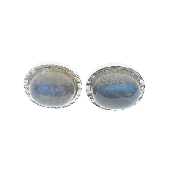 Skorulski Jewellery, Kolczyki sztyfty, owalny Labradoryt w srebrze młotkowanym Skorulski Jewellery