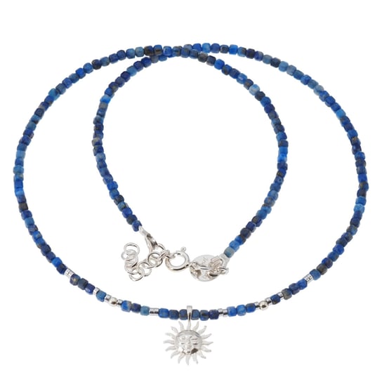 Skorulski Jewellery, Naszyjnik, Lapis Lazuli fasetowane kostki, Hematyt i srebro Skorulski Jewellery