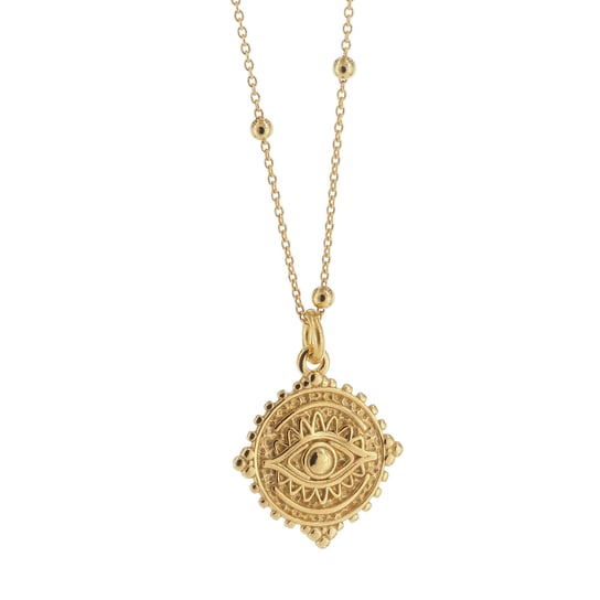 Skorulski Jewellery, Naszyjnik oko proroka,  srebro złocone-40 cm Skorulski Jewellery
