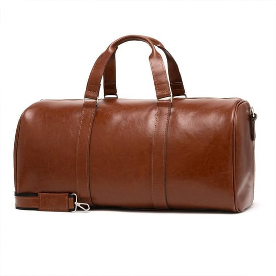 Skórzana torba podróżna na ramię brodrene r20 koniak smooth leather Brodrene