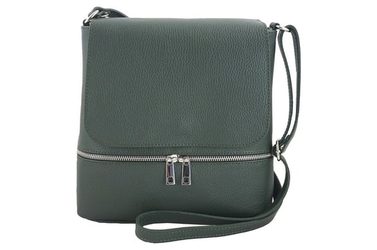 Skórzana torebka listonoszka z klapką - Zielona ciemna - Zielony ciemny Barberinis