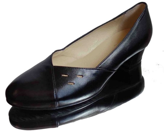skorzane czarne czółenko tegość H na szeroką stopę 42 Polskie buty