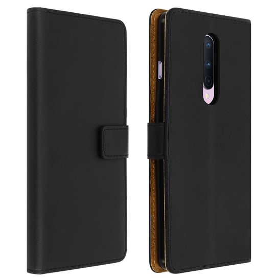 Skórzane etui Folio do OnePlus 8, stojak wideo Prawdziwa skóra w kolorze czarnym Avizar