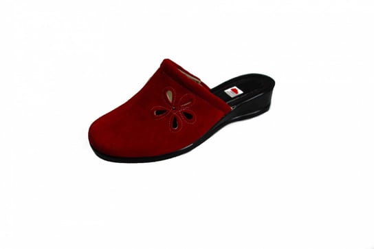 SKÓRZANE klapki szerokie TEG 2 x H czerwone 40 Polskie buty
