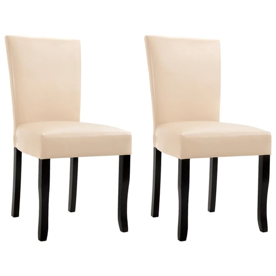 Skórzane krzesła do jadalni vidaXL, kremowe, 2 szt. vidaXL