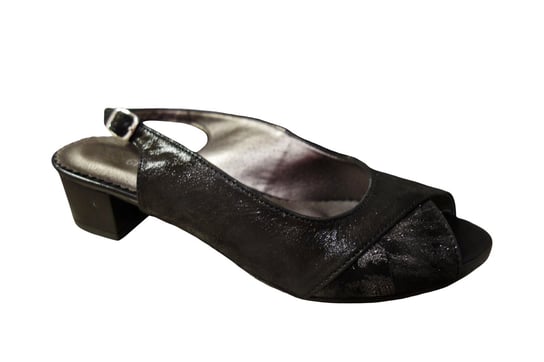 Skórzane sandały Natalii czarne obcas 4cm 37 Polskie buty