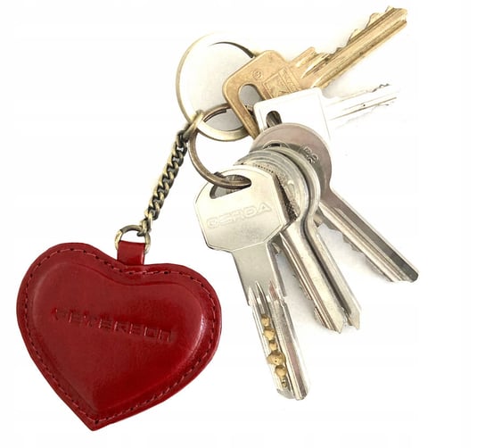 Skórzany brelok do kluczy w kształcie serca— Peterson Peterson