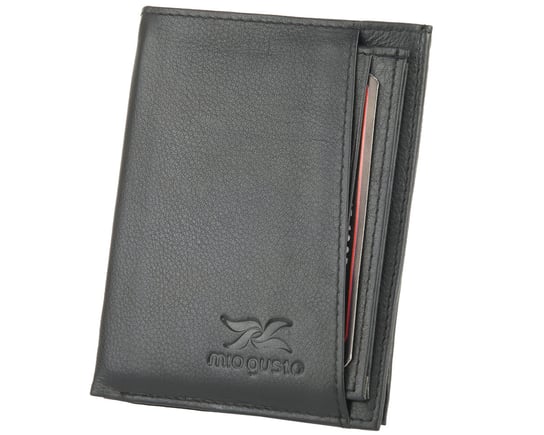 Skórzany czarny portfel z wyciąganym etui na karty Mio Gusto