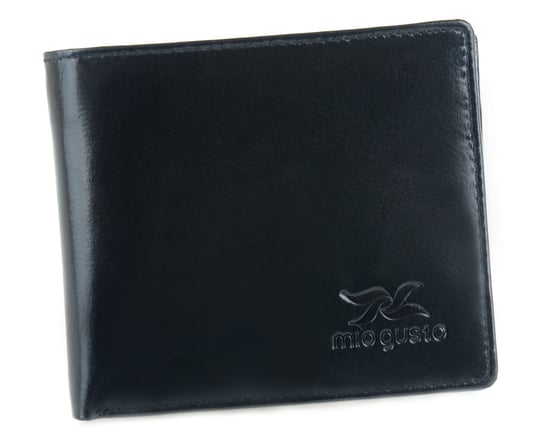 Skórzany mały czarny portfel męski Max - Mio Gusto Mio Gusto
