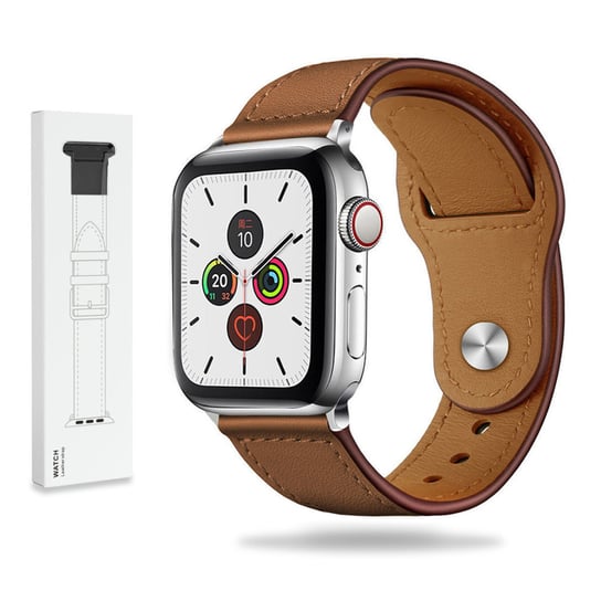 Skórzany pasek Apple Watch ( 38 / 40 / 41 MM ) jasny brąz GK PROTECTION