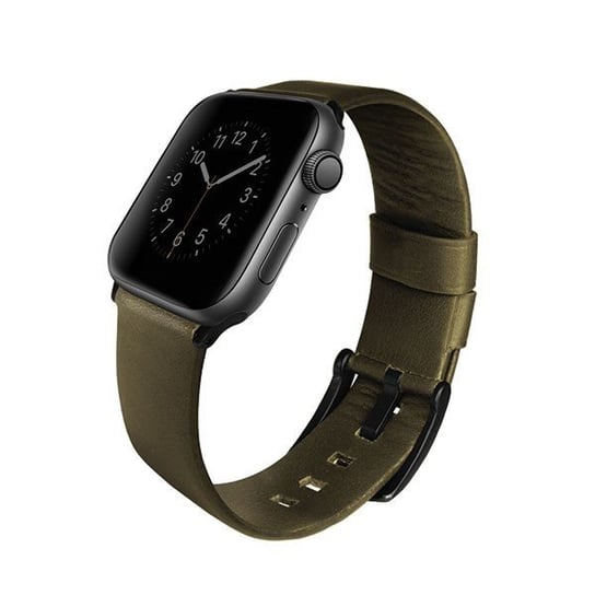 Skórzany pasek UNIQ Mondain Apple Watch Series 4 44MM, Genuine Leather, oliwkowy UNIQ