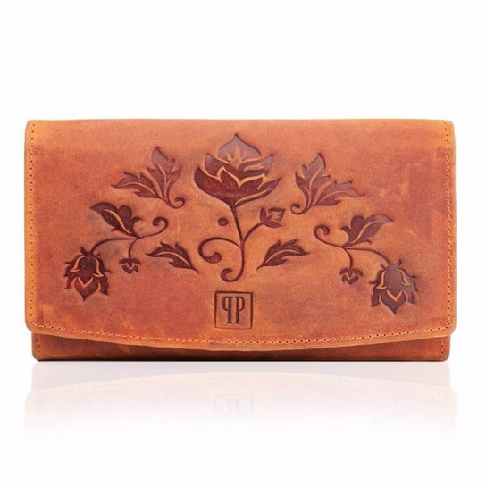 Skórzany pomarańczowy portfel damski paolo peruzzi Paolo Peruzzi