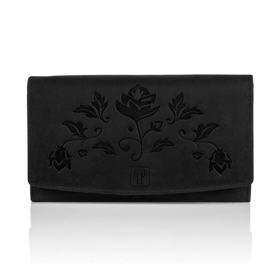 Skórzany portfel damski czarny rfid t-01 paolo peruzzi Paolo Peruzzi
