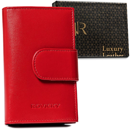 Skórzany portfel damski czerwony — Rovicky Rovicky