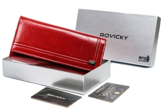 Skórzany portfel damski na karty z ochroną RFID Protect — Rovicky Rovicky