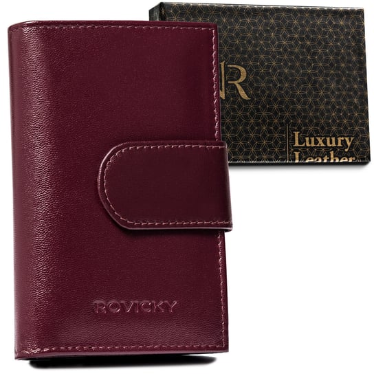 Skórzany portfel damski śliwkowy — Rovicky Rovicky