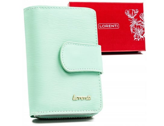 Skórzany portfel damski w orientacji pionowej zamykany na zatrzask   Lorenti Lorenti