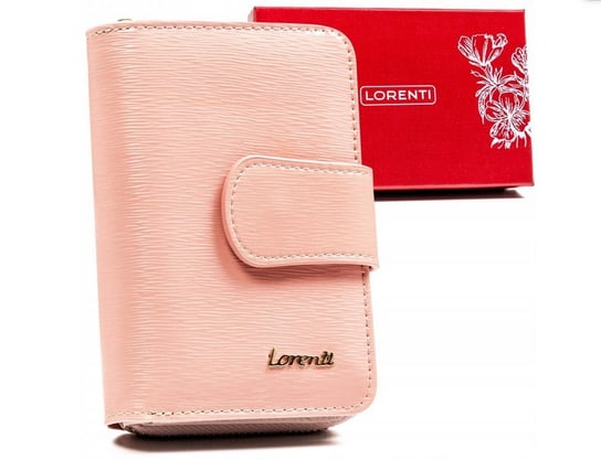 Skórzany portfel damski w orientacji pionowej zamykany na zatrzask   Lorenti Lorenti