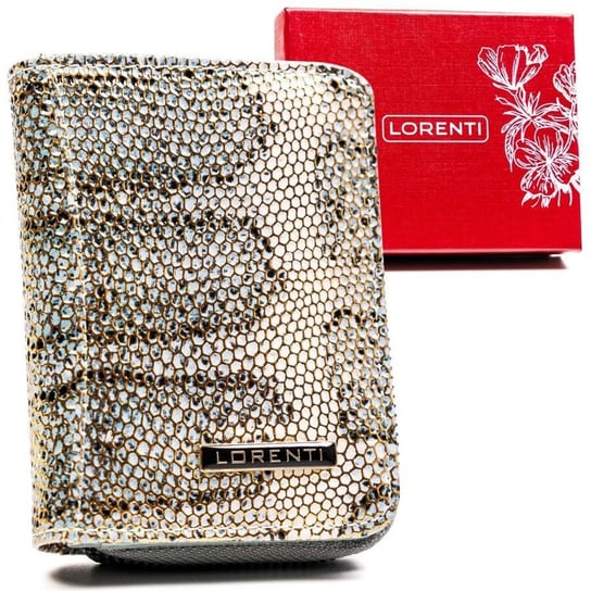 Skórzany portfel damski z modnym wężowym wzorem   Lorenti Lorenti