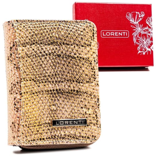 Skórzany portfel damski z modnym wężowym wzorem   Lorenti Lorenti