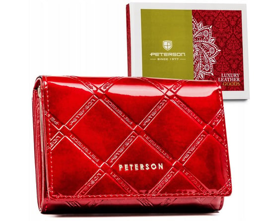 Skorzany portfel damski z systemem RFID Peterson