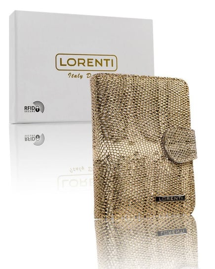 Skórzany portfel damski z systemem RFID Protect, zapinany zatrzaskiem — Lorenti Lorenti