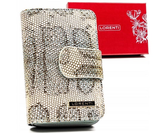 Skórzany portfel damski z systemem RFID Protect, zapinany zatrzaskiem   Lorenti Lorenti