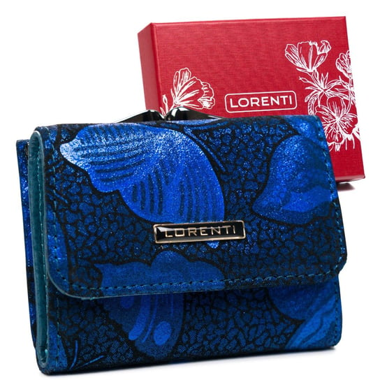 Skórzany portfel damski ze wzorem motyli — Lorenti Lorenti