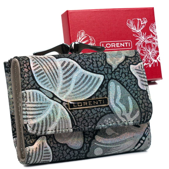 Skórzany portfel damski ze wzorem motyli — Lorenti Lorenti