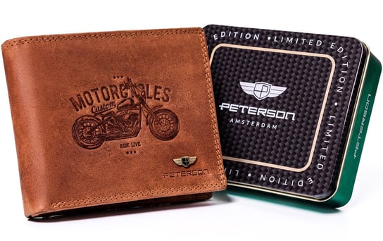 Skórzany portfel męski motocykl Peterson Peterson