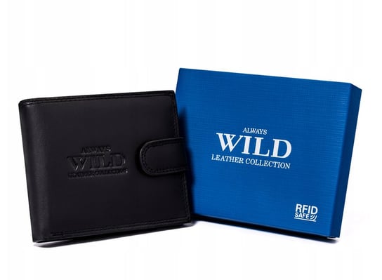 Skórzany portfel męski na zatrzask — Always Wild Always Wild