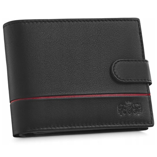 Skórzany portfel męski, poziomy, zapinany na zatrzask, Ochrona kart RFID Zagatto Uniwersalny Zagatto