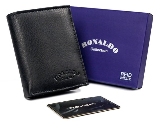 Skorzany portfel meski z kieszonka na karte Ronaldo