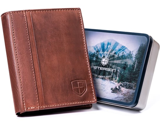 Skórzany portfel męski z ochroną RFID Protect — Peterson Peterson