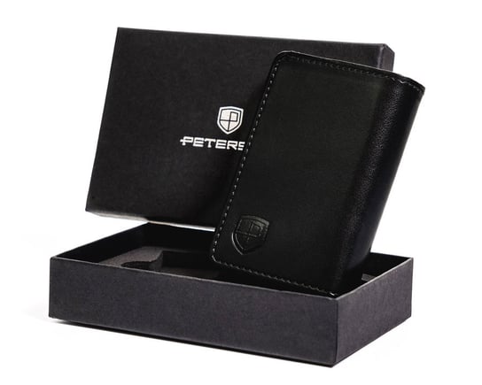 Skórzany portfel męski z zapięciem i ochroną kart RFID — Peterson Peterson