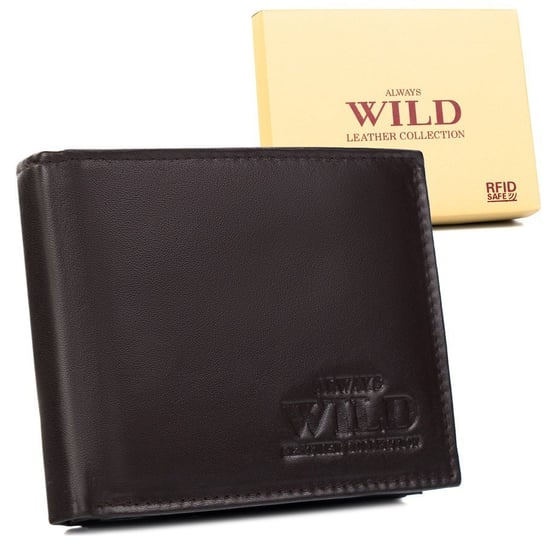 Skórzany portfel męski z zasuwanym schowkiem Always Wild Always Wild