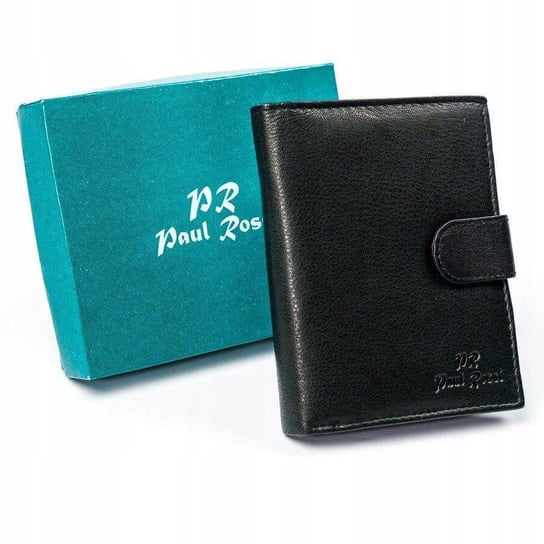 Skórzany portfel skórzany, pionowy, składany na zatrzask Paul Rossi PELLUCCI