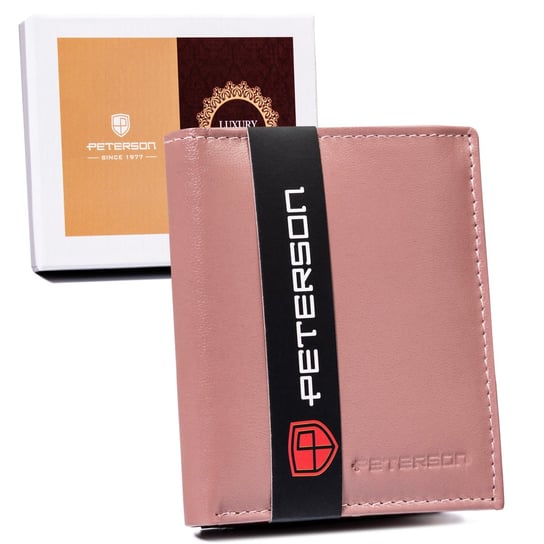 Skórzany, składany portfel damski z ochroną RFID Protect — Peterson Peterson