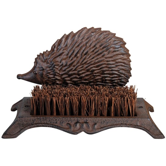 Skrobaczka do butów JEŻ SKROBAK z włóknem kokosowym żeliwny dekoracyjny Esschert Design
