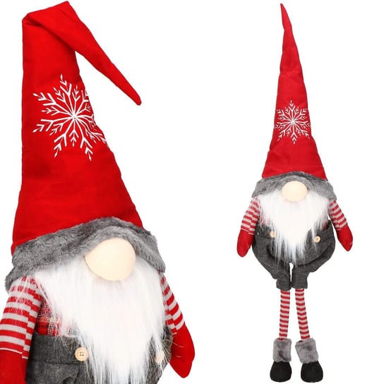 Skrzat świąteczny 110 cm, mikołaj, krasnal z wysoką czapeczką, gnom Springos